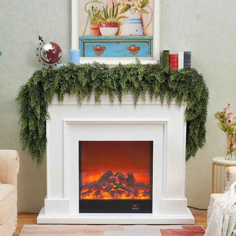 ⛄2025 Christmas Artificial Cypress Leaf Vine Wreath🎄(1.8m)