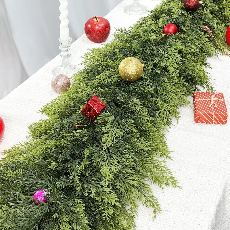 ⛄2025 Christmas Artificial Cypress Leaf Vine Wreath🎄(1.8m)
