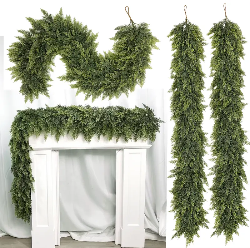 ⛄2025 Christmas Artificial Cypress Leaf Vine Wreath🎄(1.8m)