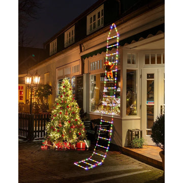 10FT LED Santa Claus Climbing Ladder Lights – USB Powered Christmas Outdoor & Indoor Decoration (338 LEDs, 8 Modes) VNP