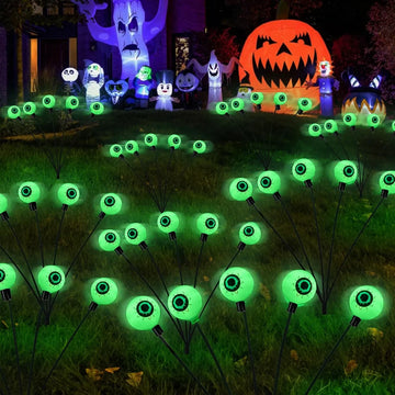 ๐ Hot Sale 70% OFF ๐ Halloween Outdoor Solar Eyeball Lights โ 2 Pack Creepy Yard Stakes - LHT
