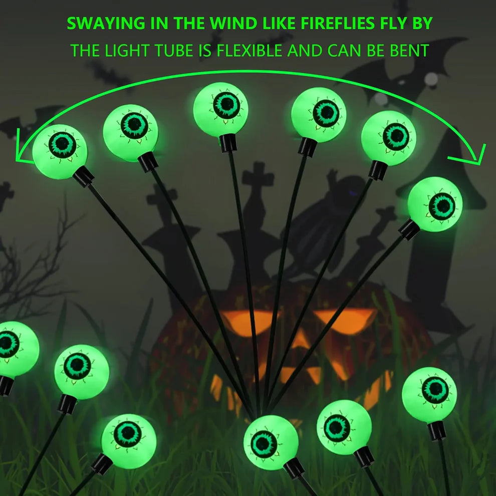 🎃 Hot Sale 70% OFF 👀 Halloween Outdoor Solar Eyeball Lights – 2 Pack Creepy Yard Stakes - LHT